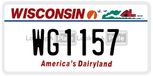 WG1157  license plate in WI