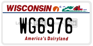 WG6976  license plate in WI