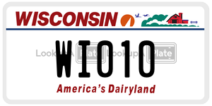 WI010  license plate in WI