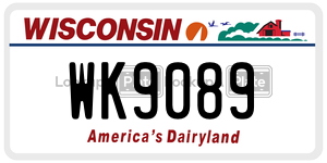 WK9089  license plate in WI