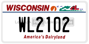 WL2102  license plate in WI