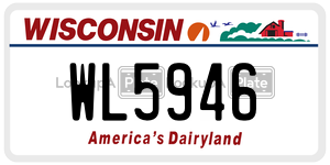 WL5946  license plate in WI