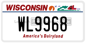 WL9968  license plate in WI