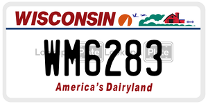 WM6283  license plate in WI