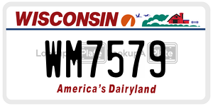 WM7579  license plate in WI