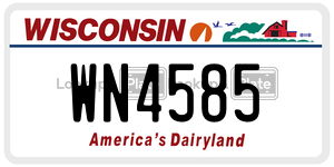 WN4585  license plate in WI
