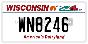 WN8246  license plate in WI
