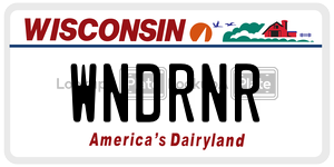 WNDRNR  license plate in WI