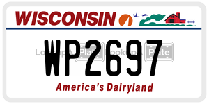 WP2697  license plate in WI