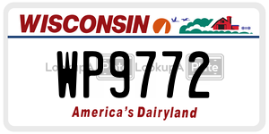 WP9772  license plate in WI