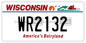 WR2132  license plate in WI