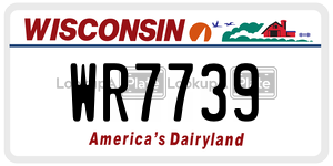 WR7739  license plate in WI