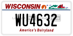 WU4632  license plate in WI