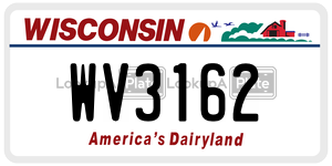 WV3162  license plate in WI