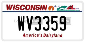 WV3359  license plate in WI