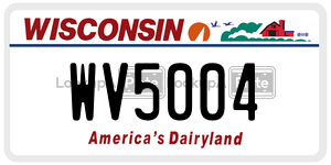 WV5004  license plate in WI