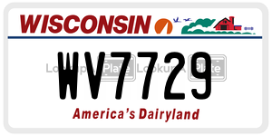 WV7729  license plate in WI