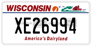 XE26994  license plate in WI