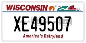 XE49507 license plate in Wisconsin