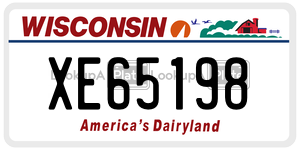 XE65198  license plate in WI