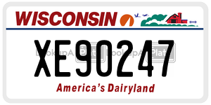 XE90247  license plate in WI