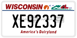 XE92337  license plate in WI