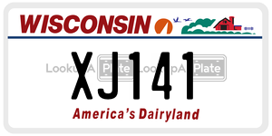 XJ141  license plate in WI