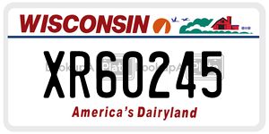 XR60245  license plate in WI