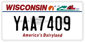 YAA7409  license plate in WI