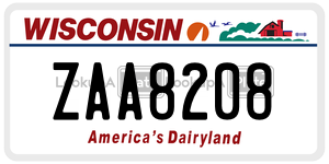 ZAA8208  license plate in WI