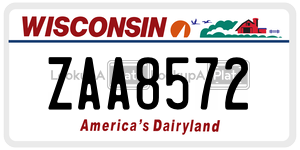 ZAA8572  license plate in WI