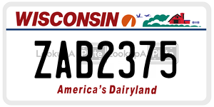 ZAB2375  license plate in WI