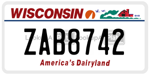 ZAB8742  license plate in WI