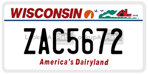 ZAC5672  license plate in WI