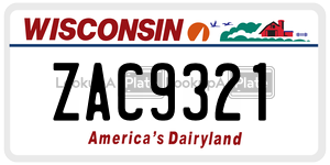 ZAC9321  license plate in WI
