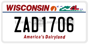 ZAD1706  license plate in WI