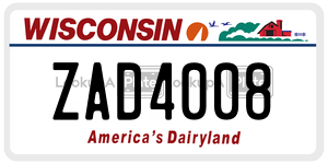 ZAD4008  license plate in WI