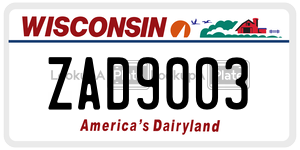 ZAD9003  license plate in WI