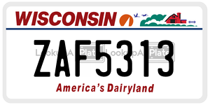 ZAF5313  license plate in WI
