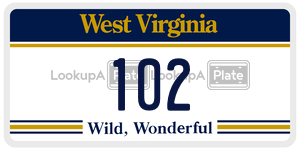 102  license plate in WV