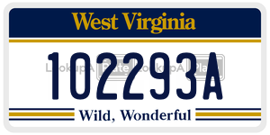 102293A  license plate in WV