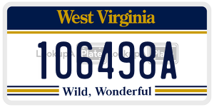 106498A  license plate in WV
