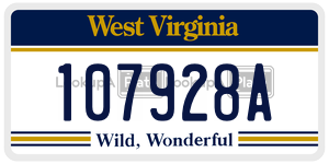 107928A  license plate in WV