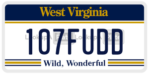107FUDD  license plate in WV