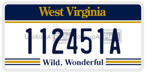 112451A  license plate in WV