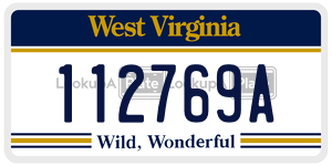 112769A  license plate in WV