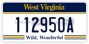112950A  license plate in WV