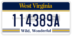 114389A  license plate in WV