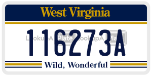 116273A license plate in West Virginia