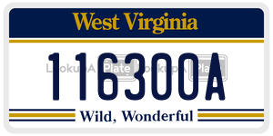 116300A  license plate in WV